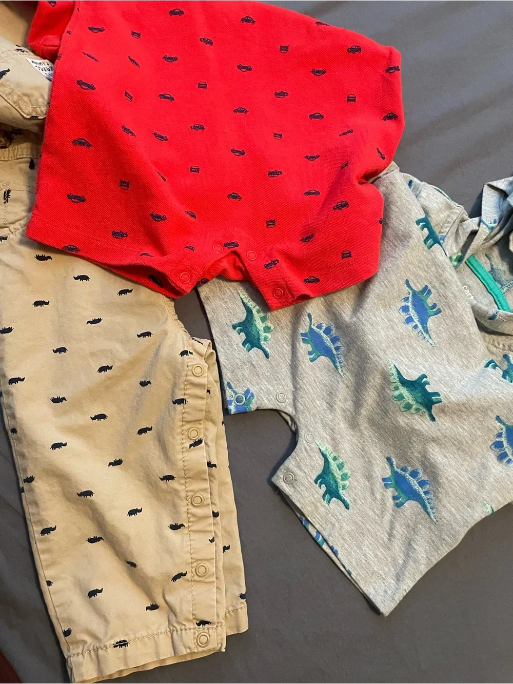 Carter's Baby Boy Romper and Overalls Set (3-Piece Bundle) 18 -24 months